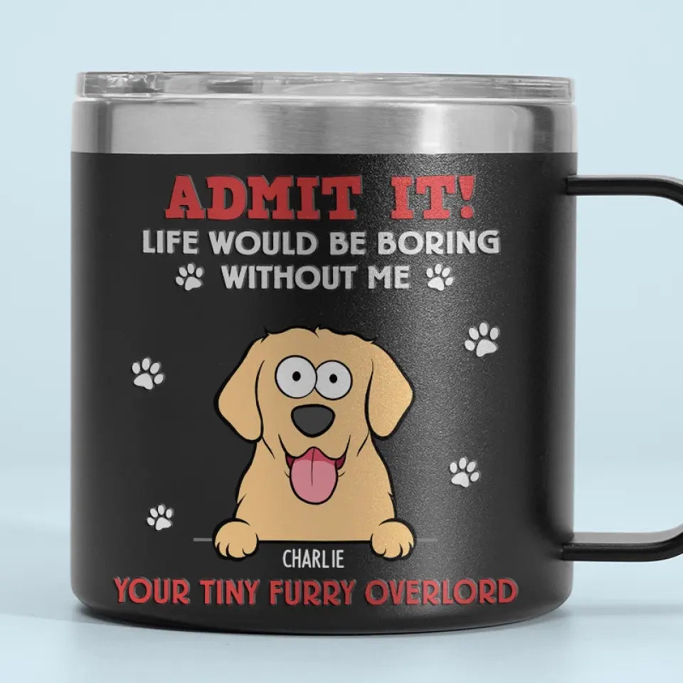 L'amour d'un animal est une bénédiction - Gobelet personnalisé en acier inoxydable de 14 oz avec poignée pour chien et chat - Cadeau pour propriétaires et amoureux des animaux