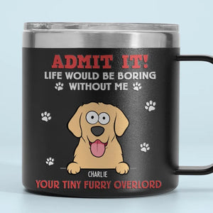 L'amour d'un animal est une bénédiction - Gobelet personnalisé en acier inoxydable de 14 oz avec poignée pour chien et chat - Cadeau pour propriétaires et amoureux des animaux