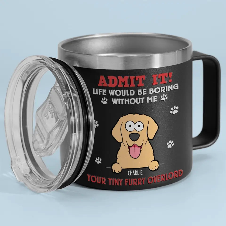 L'amour d'un animal est une bénédiction - Gobelet personnalisé en acier inoxydable de 14 oz avec poignée pour chien et chat - Cadeau pour propriétaires et amoureux des animaux