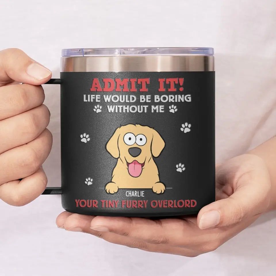L'amour d'un animal est une bénédiction - Gobelet personnalisé en acier inoxydable de 14 oz avec poignée pour chien et chat - Cadeau pour propriétaires et amoureux des animaux