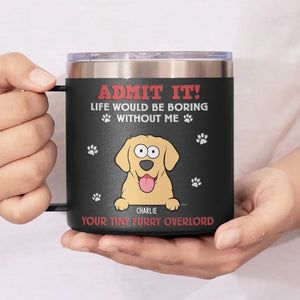 L'amour d'un animal est une bénédiction - Gobelet personnalisé en acier inoxydable de 14 oz avec poignée pour chien et chat - Cadeau pour propriétaires et amoureux des animaux