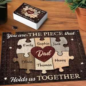 Tu es le cœur de notre famille - Puzzle personnalisé pour la famille - Fête des pères, cadeau pour papa, grand-père