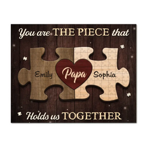 Tu es le cœur de notre famille - Puzzle personnalisé pour la famille - Fête des pères, cadeau pour papa, grand-père