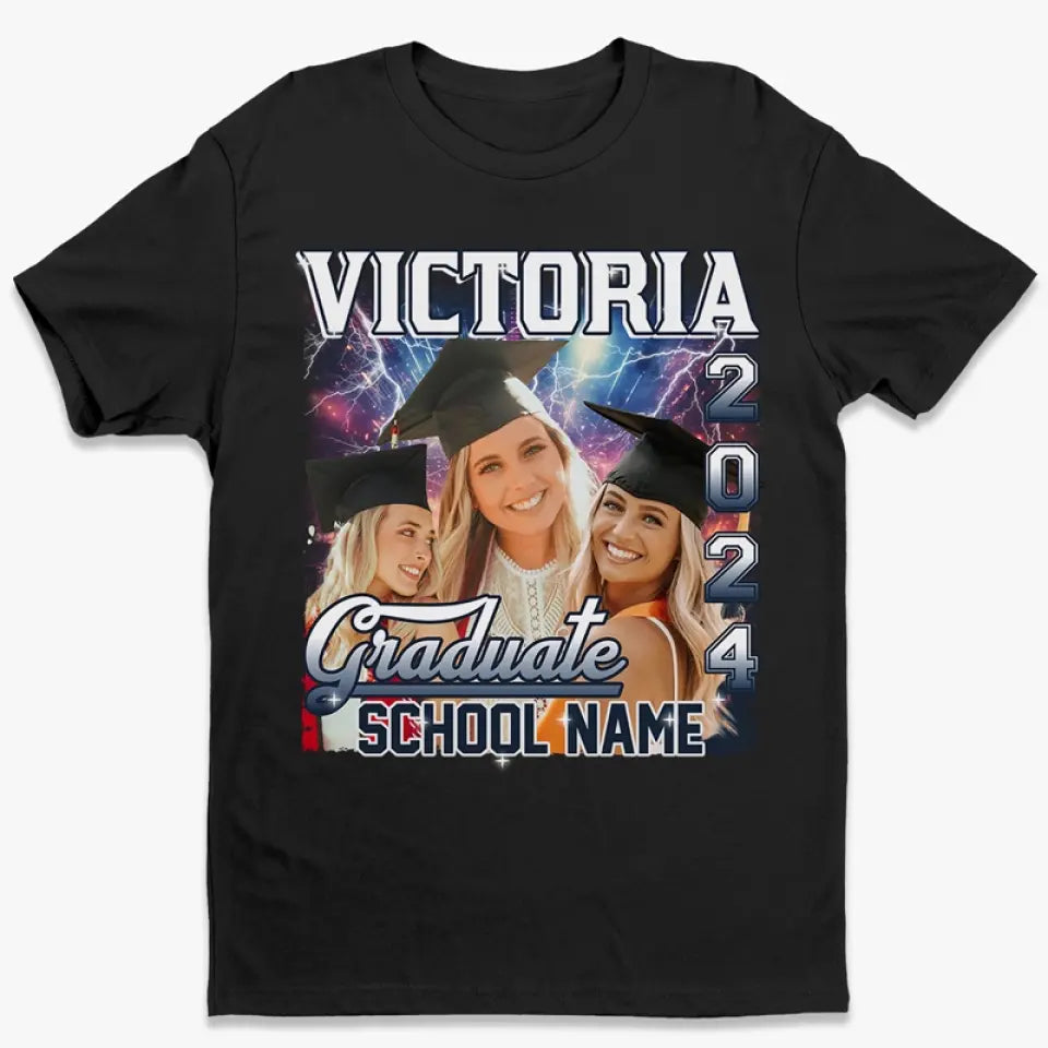Photo personnalisée : il est temps de commencer un nouveau rêve ! T-shirt, sweat à capuche et sweat-shirt unisexe personnalisé pour la famille ; cadeau de fin d'études pour les membres de la famille, les frères et sœurs.