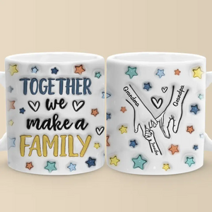 La famille est au cœur d'un foyer - Mug personnalisé avec effet gonflé 3D - Cadeau pour les membres de la famille