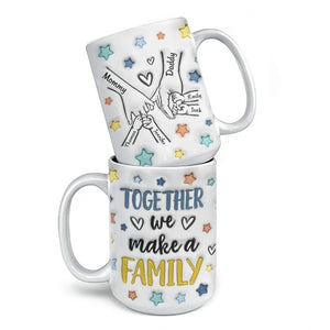 La famille est au cœur d'un foyer - Mug personnalisé avec effet gonflé 3D - Cadeau pour les membres de la famille