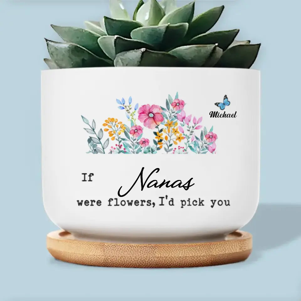 Un jardin d'amour pousse dans le cœur d'une grand-mère - Pot de fleurs en céramique personnalisé pour la décoration intérieure de la famille - Cadeau pour maman, grand-mère