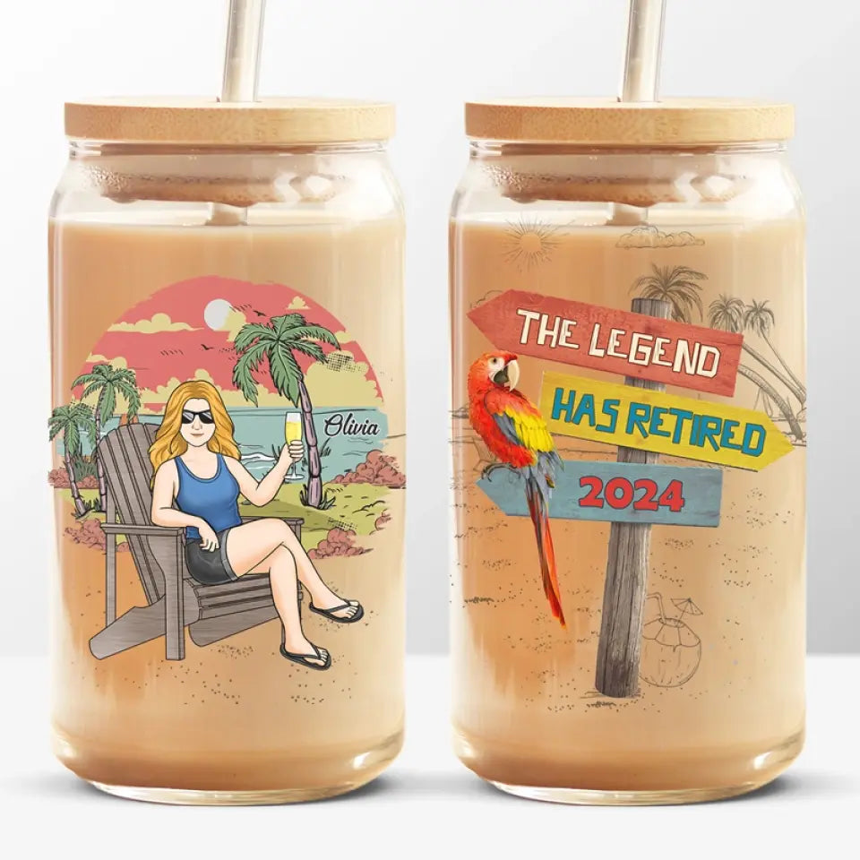 La vie commence à la retraite - Tasse en verre personnalisée, tasse à café glacé - Appréciation, cadeau de retraite pour collègues, amis de travail, collègues