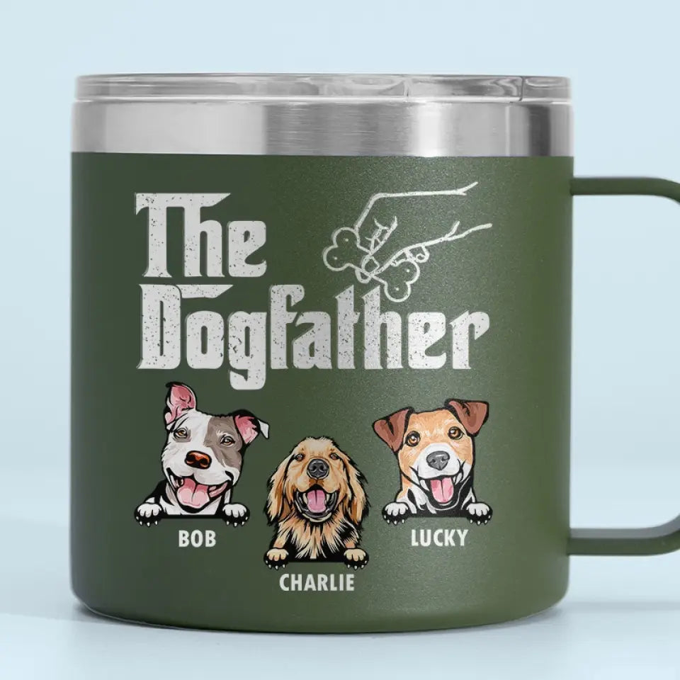 Nous vous adressons un grand merci tous les jours ! Gobelet personnalisé en acier inoxydable de 14 oz avec poignée pour chien ! Cadeau idéal pour les propriétaires et les amoureux des animaux.