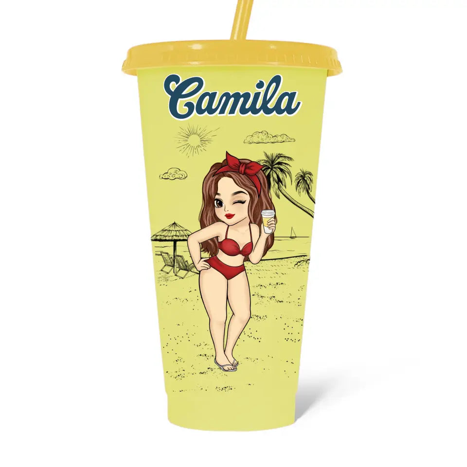 C'est l'heure des vacances - Tasse personnalisée à changement de couleur pour meilleure amie - Cadeau de vacances d'été, cadeau de fête d'anniversaire à la piscine pour meilleures amies, meilleures amies, sœurs