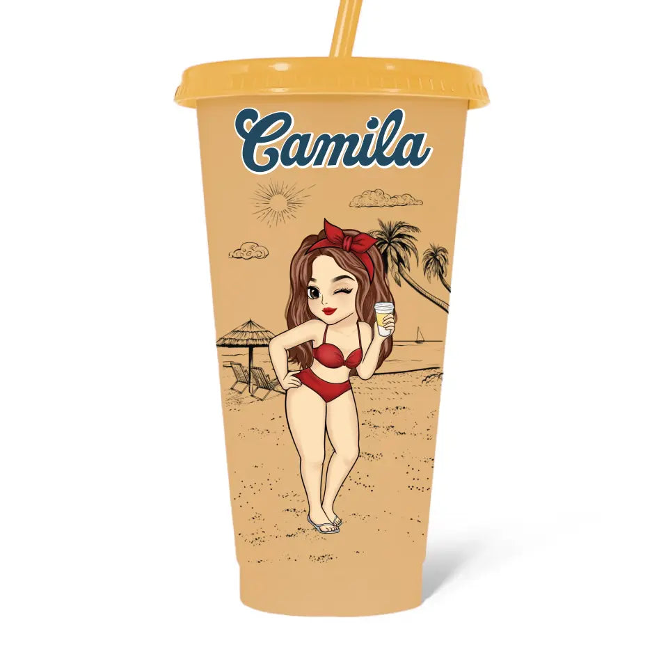 C'est l'heure des vacances - Tasse personnalisée à changement de couleur pour meilleure amie - Cadeau de vacances d'été, cadeau de fête d'anniversaire à la piscine pour meilleures amies, meilleures amies, sœurs