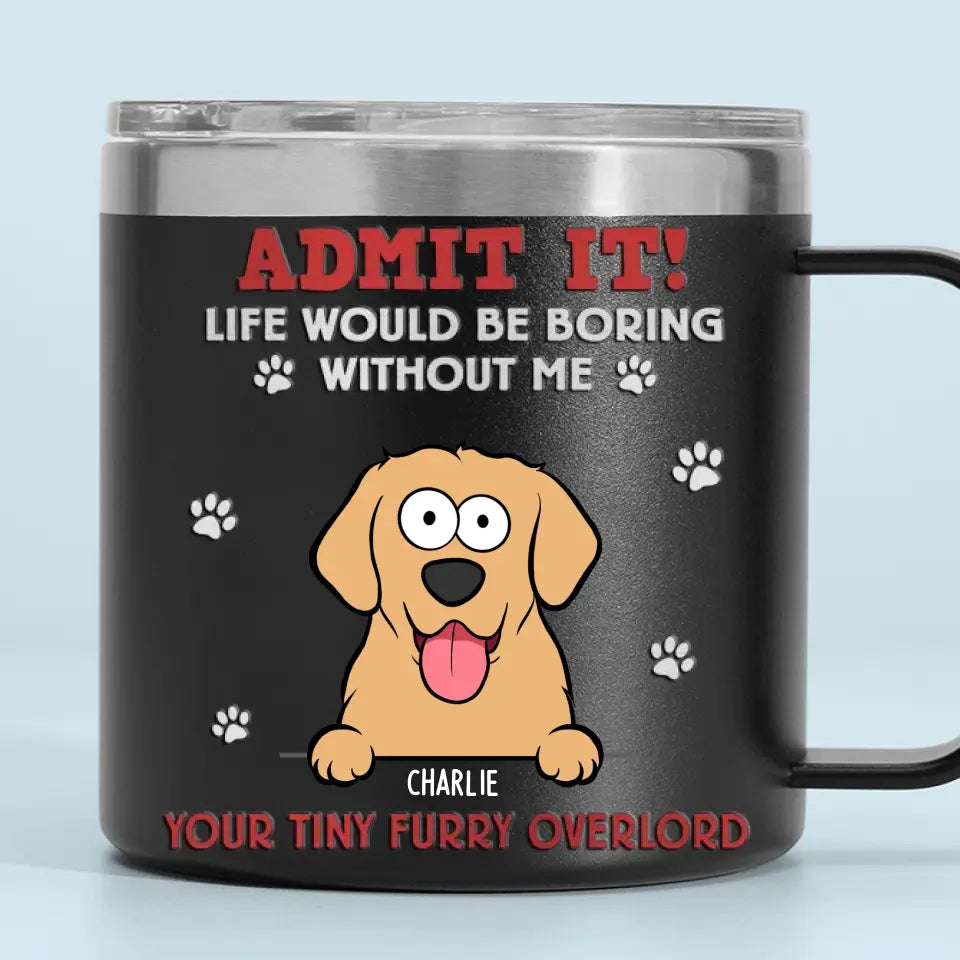 L'amour d'un animal est une bénédiction - Gobelet personnalisé en acier inoxydable de 14 oz avec poignée pour chien et chat - Cadeau pour propriétaires et amoureux des animaux