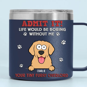 L'amour d'un animal est une bénédiction - Gobelet personnalisé en acier inoxydable de 14 oz avec poignée pour chien et chat - Cadeau pour propriétaires et amoureux des animaux