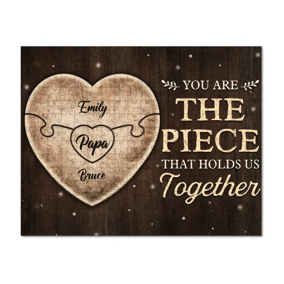 Papa, tu es mon héros pour toujours - Puzzle personnalisé familial - Fête des pères, cadeau pour papa, grand-père
