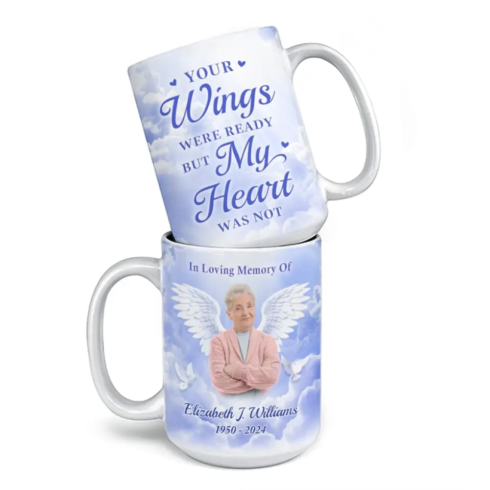 Photo personnalisée : pas un jour ne passe sans que vous ne nous manquiez ! Mug personnalisé commémoratif ! Cadeau de condoléances pour les membres de la famille
