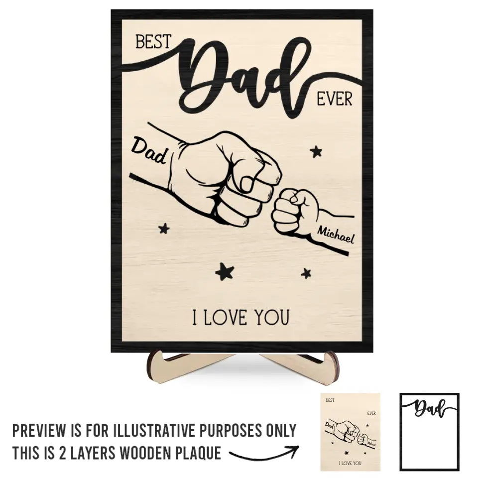 Un père est un banquier, comme le veut la nature - Plaque en bois personnalisée à 2 couches avec support pour la famille - Cadeau pour la fête des pères, papa et grand-père