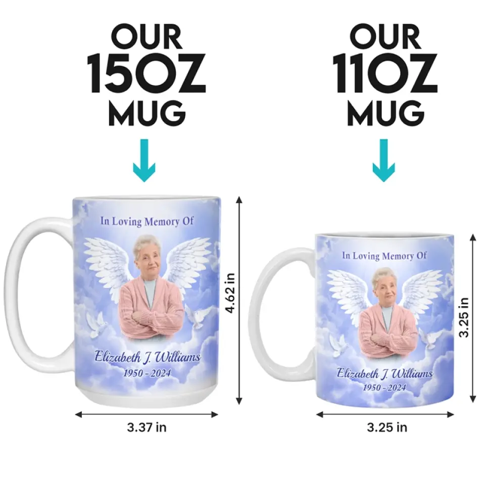 Photo personnalisée : pas un jour ne passe sans que vous ne nous manquiez ! Mug personnalisé commémoratif ! Cadeau de condoléances pour les membres de la famille