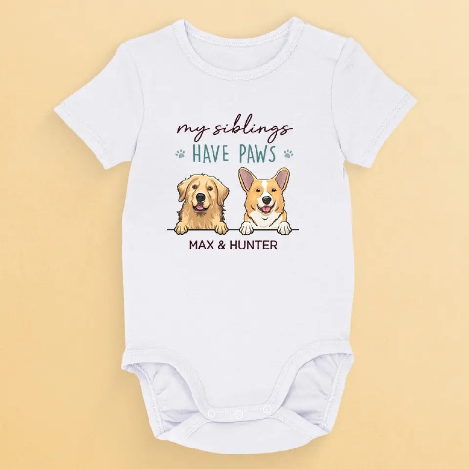 Mon frère a des pattes - Body bébé personnalisé avec chien - Cadeau de naissance, cadeau pour les propriétaires d'animaux et les amoureux des animaux