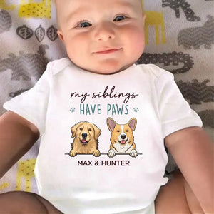 Mon frère a des pattes - Body bébé personnalisé avec chien - Cadeau de naissance, cadeau pour les propriétaires d'animaux et les amoureux des animaux