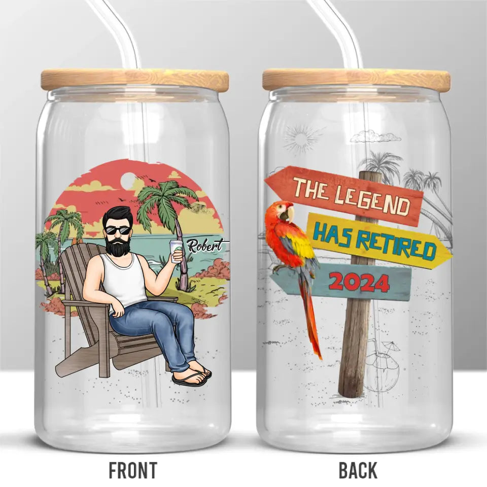 La vie commence à la retraite - Tasse en verre personnalisée, tasse à café glacé - Appréciation, cadeau de retraite pour collègues, amis de travail, collègues