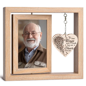 Pas un jour ne passe sans que l'on ne vous regrette - Cadre photo en bois rotatif personnalisé commémoratif - Cadeau de condoléances pour les membres de la famille
