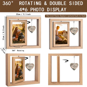 It's Hard To Say Goodbye To You - Memorial Personalized Custom Rotating Wooden Picture Frame - Sympathy Gift For Pet Owners, Pet Lovers