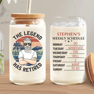 Le véritable voyage de la vie commence à la retraite - Tasse en verre personnalisée, tasse à café glacé - Appréciation, cadeau de retraite pour collègues, amis de travail, collègues
