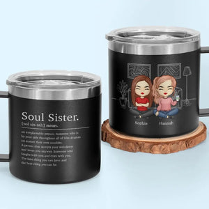 L'amitié est le vin de la vie - Gobelet personnalisé en acier inoxydable de 14 oz avec poignée - Cadeau pour meilleures amies, meilleures amies et sœurs