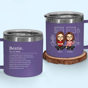 L'amitié est le vin de la vie - Gobelet personnalisé en acier inoxydable de 14 oz avec poignée - Cadeau pour meilleures amies, meilleures amies et sœurs
