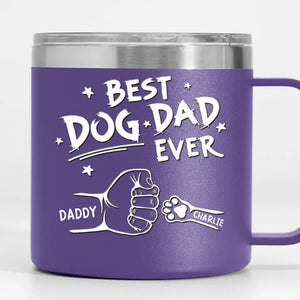 Au papa le plus adorable que je connaisse - Gobelet personnalisé en acier inoxydable de 14 oz avec poignée pour chien et chat - Cadeau pour propriétaires et amoureux des animaux