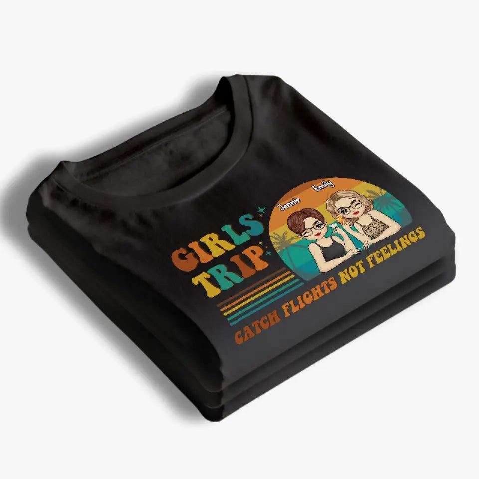 Un voyage entre filles coûte moins cher qu'une thérapie - T-shirt, sweat à capuche et sweat-shirt unisexe personnalisé pour meilleure amie - Cadeau de vacances d'été pour meilleures amies, meilleures amies, sœurs