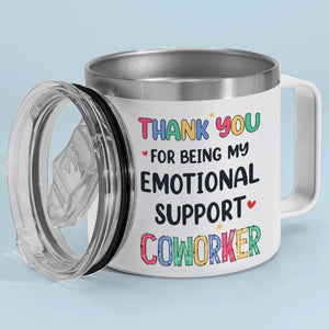Merci d'être mon thérapeute bénévole - Gobelet personnalisé en acier inoxydable de 14 oz avec poignée - Cadeau pour meilleurs amis, meilleures amies, sœurs, collègues