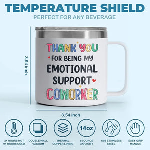 Merci d'être mon thérapeute bénévole - Gobelet personnalisé en acier inoxydable de 14 oz avec poignée - Cadeau pour meilleurs amis, meilleures amies, sœurs, collègues
