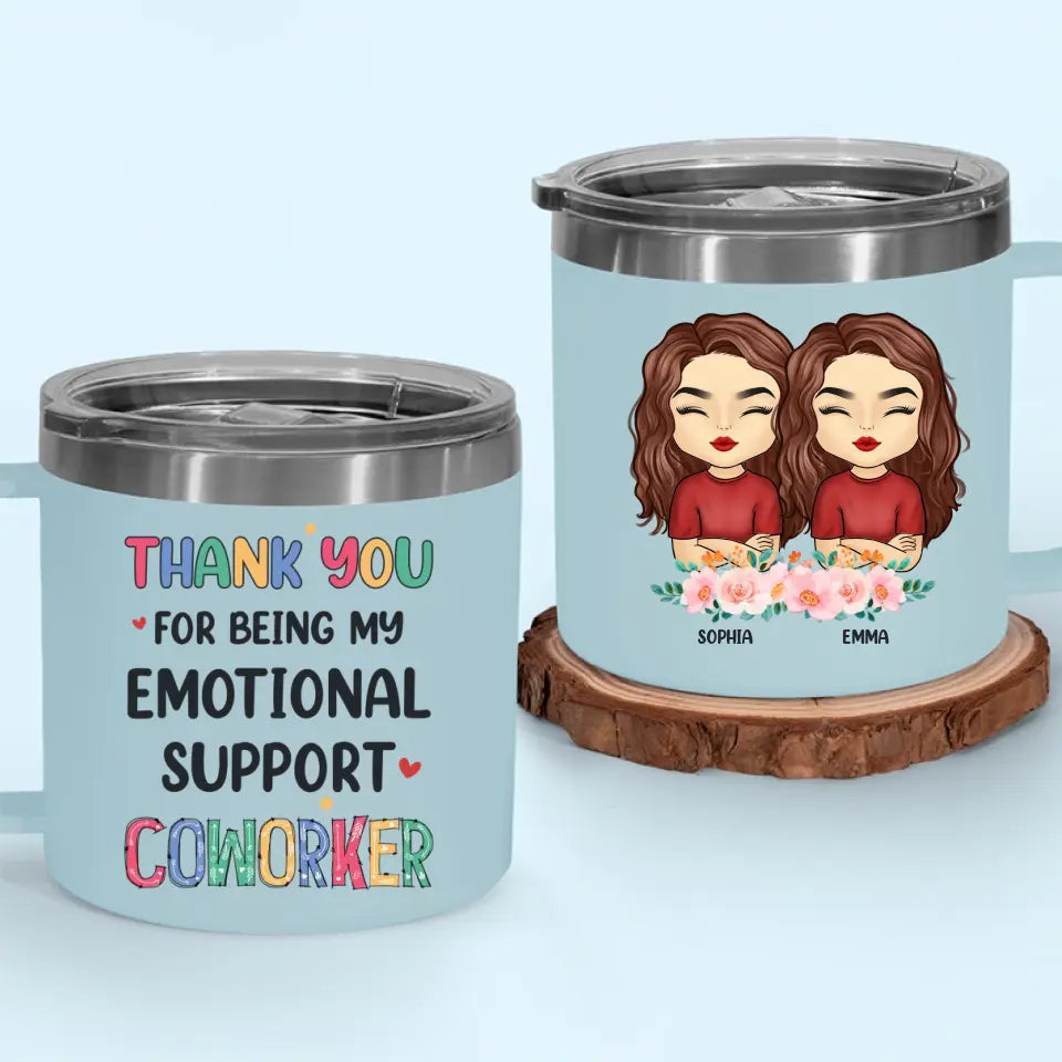 Merci d'être mon thérapeute bénévole - Gobelet personnalisé en acier inoxydable de 14 oz avec poignée - Cadeau pour meilleurs amis, meilleures amies, sœurs, collègues