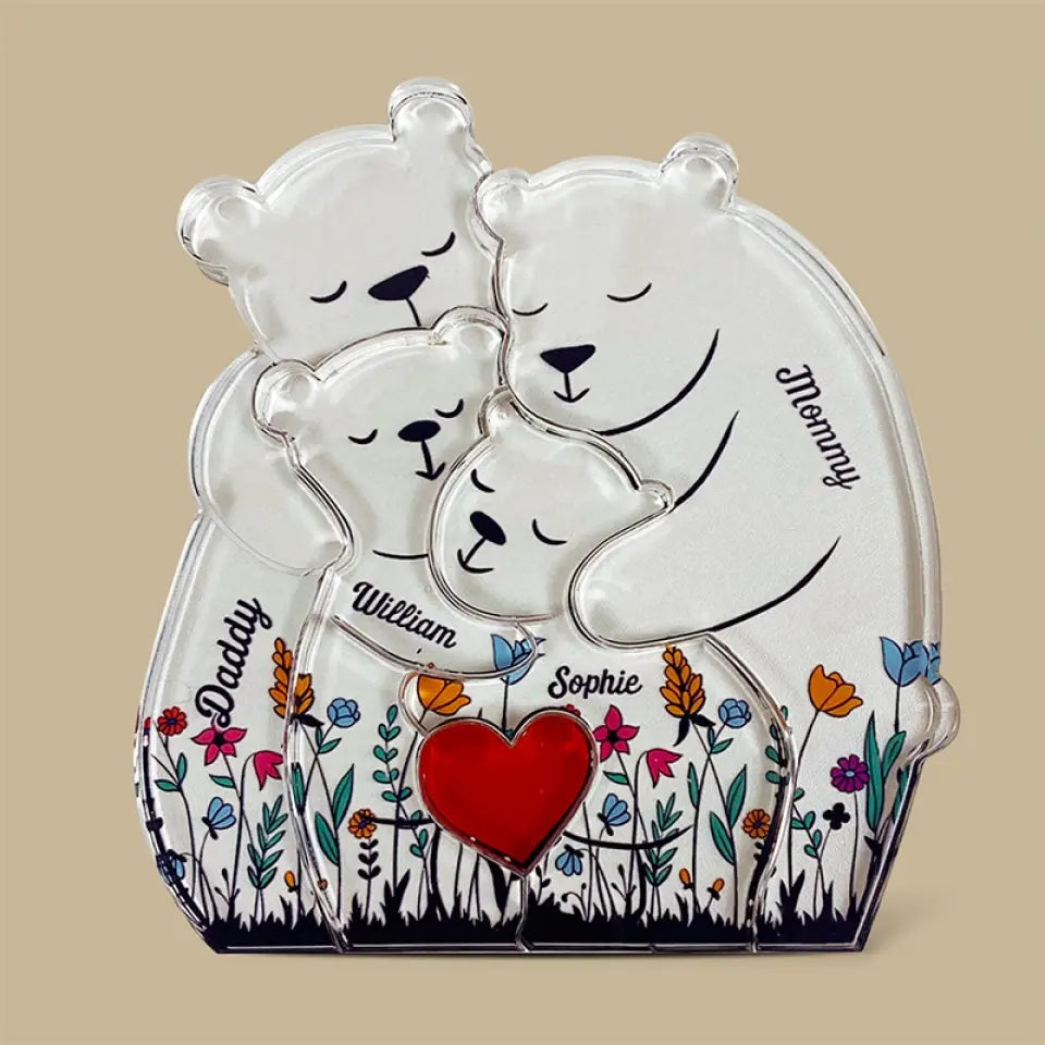 La famille n'est pas une chose importante, c'est tout - Puzzle d'art acrylique personnalisé en forme de famille - Sculptures d'animaux en acrylique, ornements de table en sculpture acrylique, décor sculpté - Cadeau pour les membres de la famille