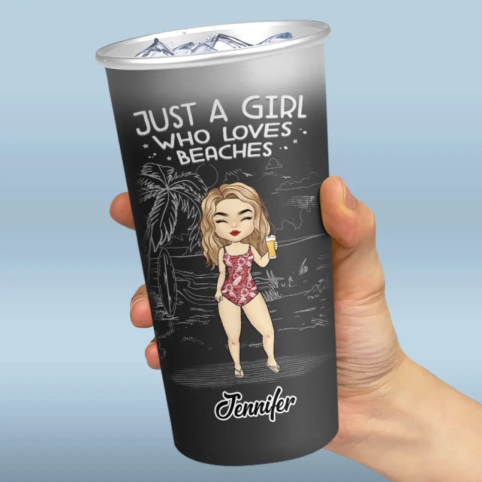 La vie est une plage, trouvez votre vague - Tasse personnalisée en aluminium changeant de couleur - Cadeau de vacances d'été pour meilleures amies, meilleures amies, sœurs