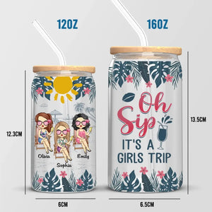 C'est un voyage entre filles - Tasse en verre personnalisée pour meilleure amie, tasse à café glacé - Cadeau pour meilleures amies, meilleures amies, sœurs