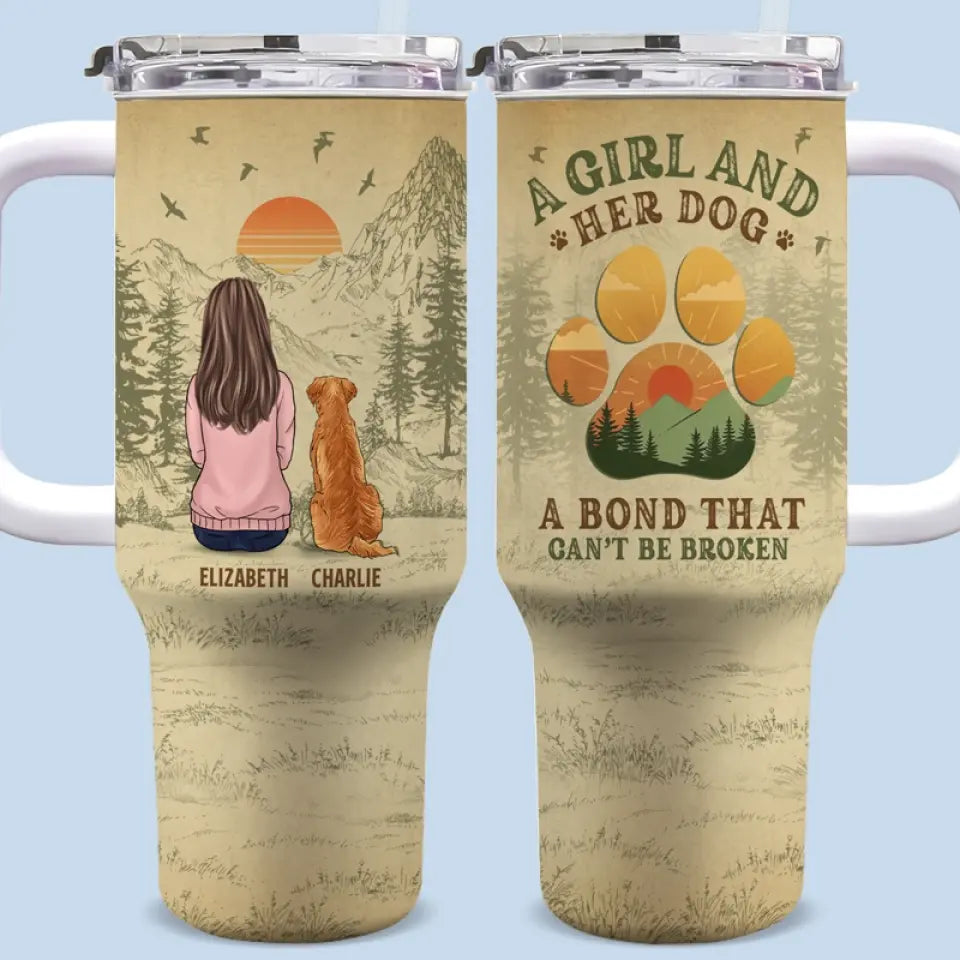 Juste une fille qui aime les chiens - Gobelet personnalisé en acier inoxydable de 113 ml avec poignée - Cadeau de condoléances pour les propriétaires de chiens et les amoureux des chiens