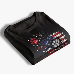 Mon thérapeute a des pattes - T-shirt unisexe personnalisé pour chien et chat, sweat à capuche, sweat-shirt - 4 juillet, cadeau pour les propriétaires d'animaux et les amoureux des animaux