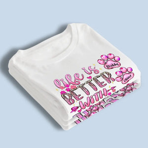 Les chiens laissent des empreintes de pattes sur votre cœur - T-shirt, sweat à capuche et sweat-shirt unisexe personnalisé pour chien - Cadeau pour propriétaires et amoureux des animaux