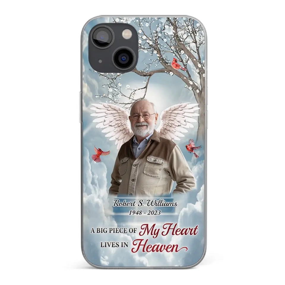 Photo personnalisée : les braves peuvent tomber, mais ne jamais céder – Coque de téléphone transparente personnalisée commémorative – Cadeau de condoléances pour les membres de la famille