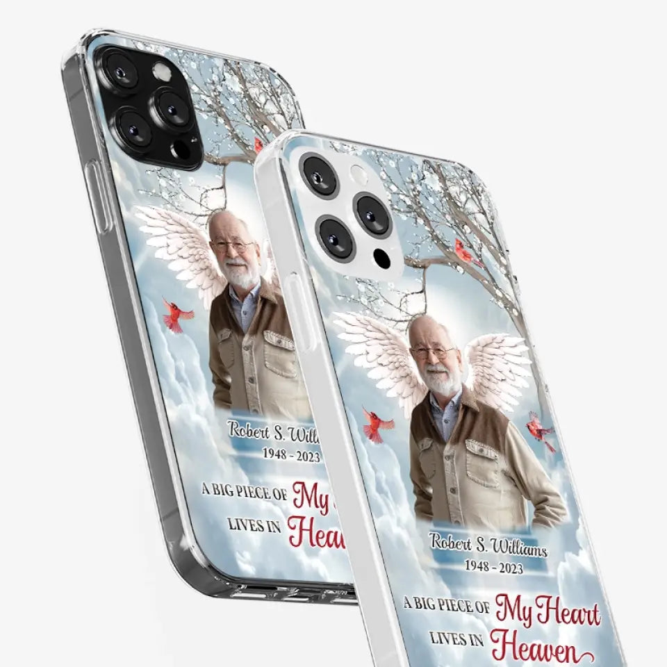 Photo personnalisée : les braves peuvent tomber, mais ne jamais céder – Coque de téléphone transparente personnalisée commémorative – Cadeau de condoléances pour les membres de la famille