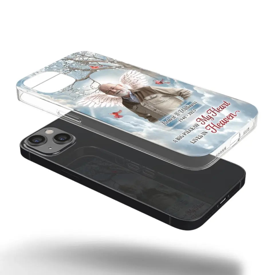 Photo personnalisée : les braves peuvent tomber, mais ne jamais céder – Coque de téléphone transparente personnalisée commémorative – Cadeau de condoléances pour les membres de la famille