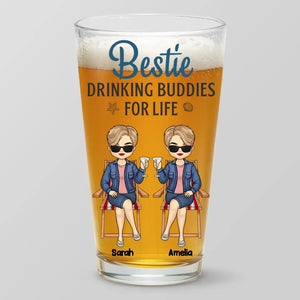 Meilleurs amis pour la vie - Verre à bière personnalisé - Cadeau de vacances d'été pour les meilleures amies, meilleures amies, sœurs, collègues