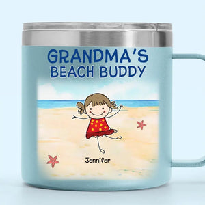 Nous sommes vos amis de plage - Gobelet personnalisé en acier inoxydable de 14 oz avec poignée - Cadeau pour maman, grand-mère