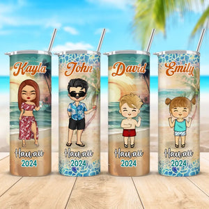 Les meilleures vacances d'été - Gobelet fin personnalisé pour toute la famille - Cadeau de vacances d'été, cadeau d'anniversaire pour la famille autour de la piscine