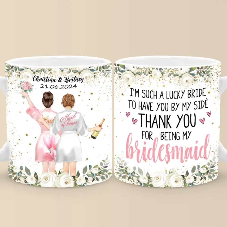 Célébrer l'amour avec mes proches - Mug personnalisé pour meilleure amie - Cadeau de mariage, cadeau de demoiselle d'honneur pour meilleures amies, meilleures amies, sœurs