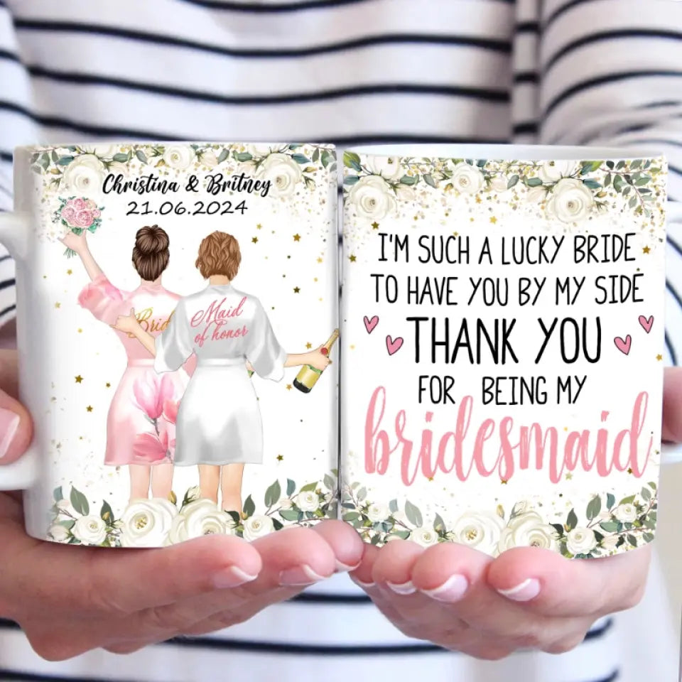 Célébrer l'amour avec mes proches - Mug personnalisé pour meilleure amie - Cadeau de mariage, cadeau de demoiselle d'honneur pour meilleures amies, meilleures amies, sœurs