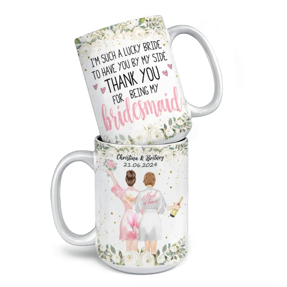 Célébrer l'amour avec mes proches - Mug personnalisé pour meilleure amie - Cadeau de mariage, cadeau de demoiselle d'honneur pour meilleures amies, meilleures amies, sœurs
