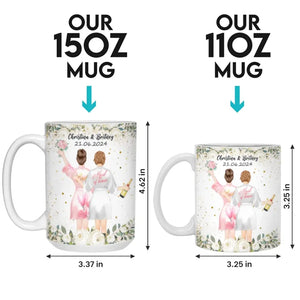 Célébrer l'amour avec mes proches - Mug personnalisé pour meilleure amie - Cadeau de mariage, cadeau de demoiselle d'honneur pour meilleures amies, meilleures amies, sœurs